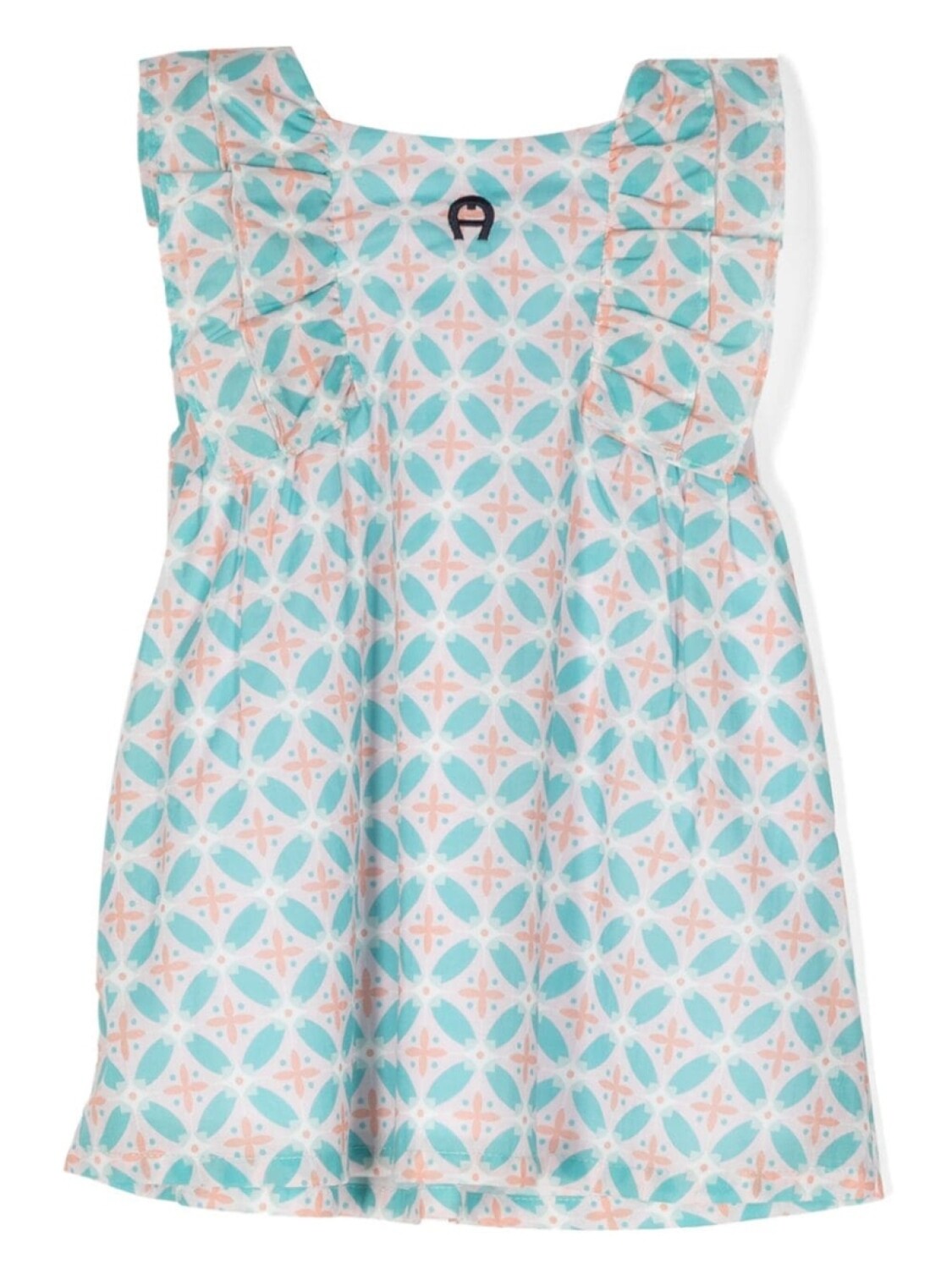 

Aigner Kids платье с оборками и графичным принтом, розовый