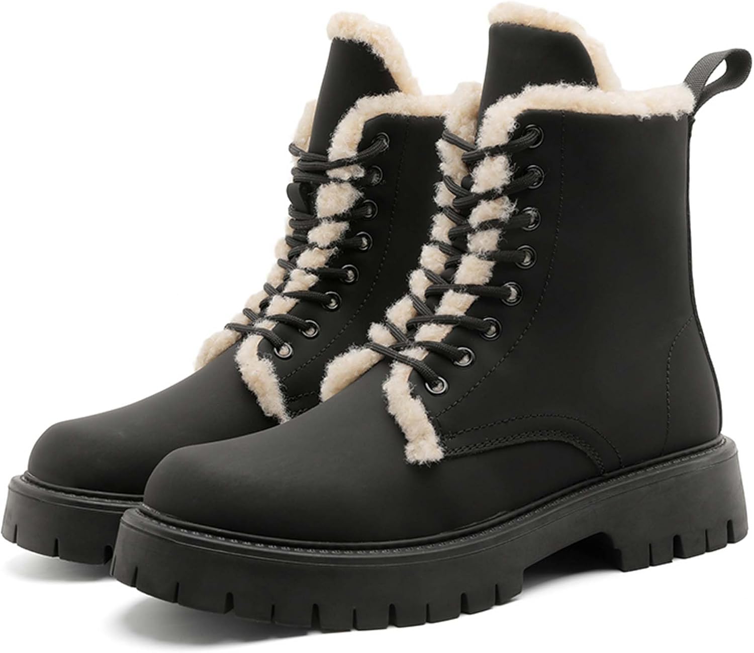 

Мужские водонепроницаемые зимние ботинки с высоким берцем, утепленные меховой подкладкой, зимние ботинки с модной боковой молнией, подходят для холодной погоды, активного отдыха на открытом воздухе, работы и спорта Generic, черный