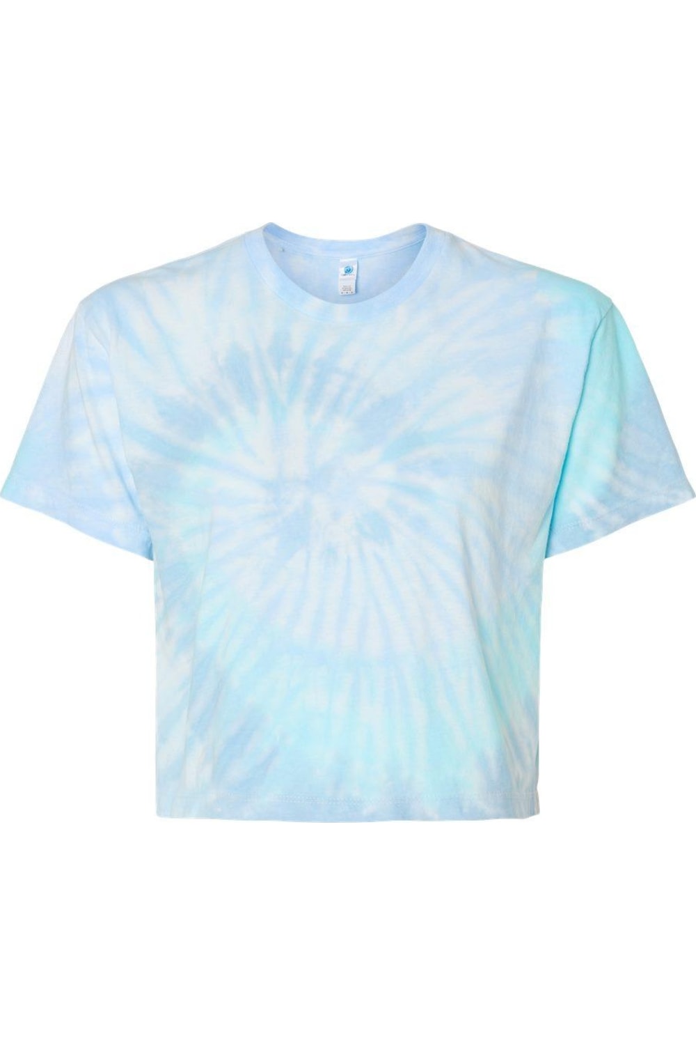 

Женская укороченная футболка Colortone Tie-Dyed, цвет lagoon