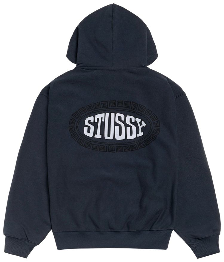 Толстовка Stussy Tile Oval Hoodie, темно-синяя — фото 2