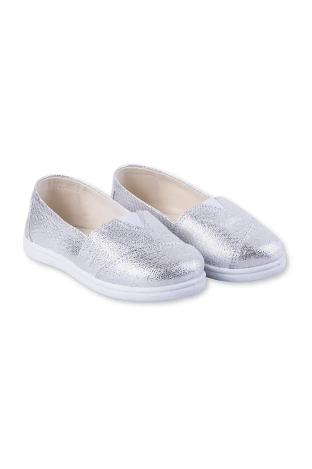 

Льняные туфли Toms с пайетками, серебристый First Step