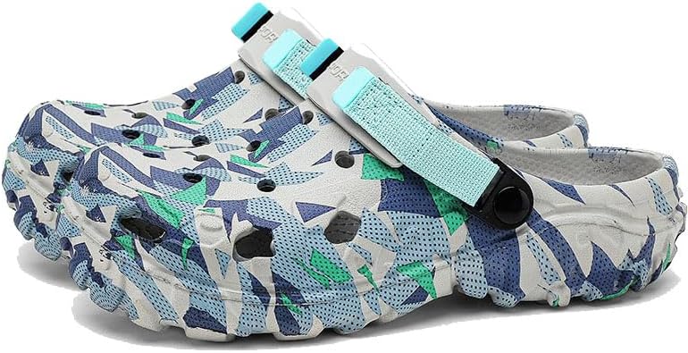 

Мужские мюли сабо слипоны для пляжа, садовые сабо с графическим принтом, шлепанцы с регулируемым ремешком Odipon, зеленый