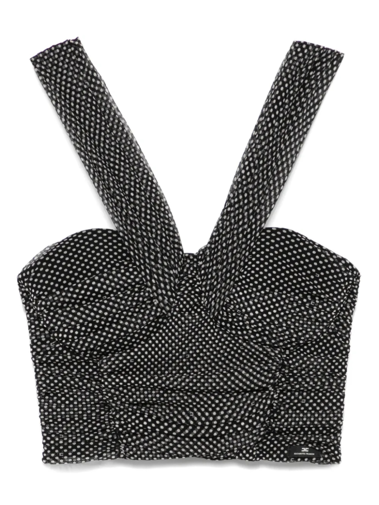

Топ в горох Elisabetta Franchi, черный