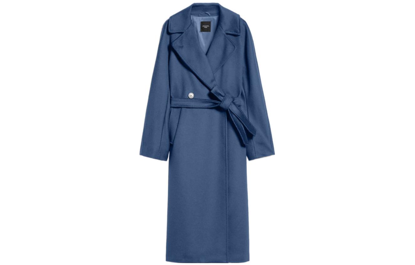 

WEEKEND MaxMara Двубортное пальто из чистой шерсти Weekend Max Mara, Marine Blue