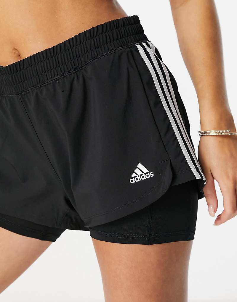 

adidas Training – Pacer – черные шорты 2-в-1