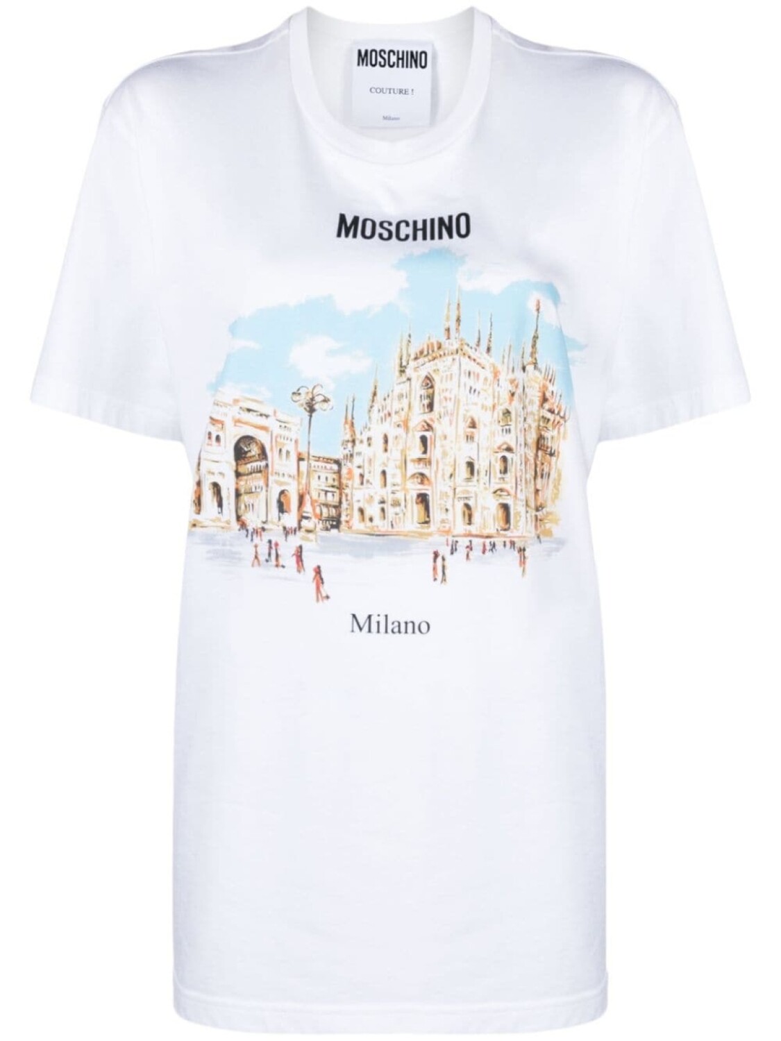 

Moschino футболка из органического хлопка с принтом, белый