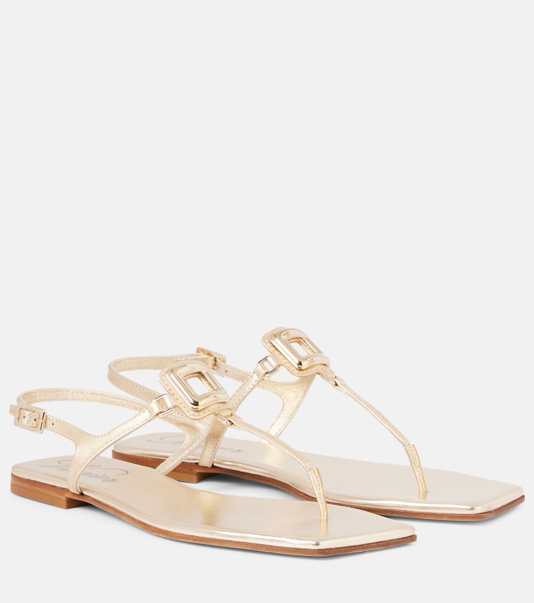 Вьетнамки Viv' By The Sea из кожи Roger Vivier, Oro Chiaro