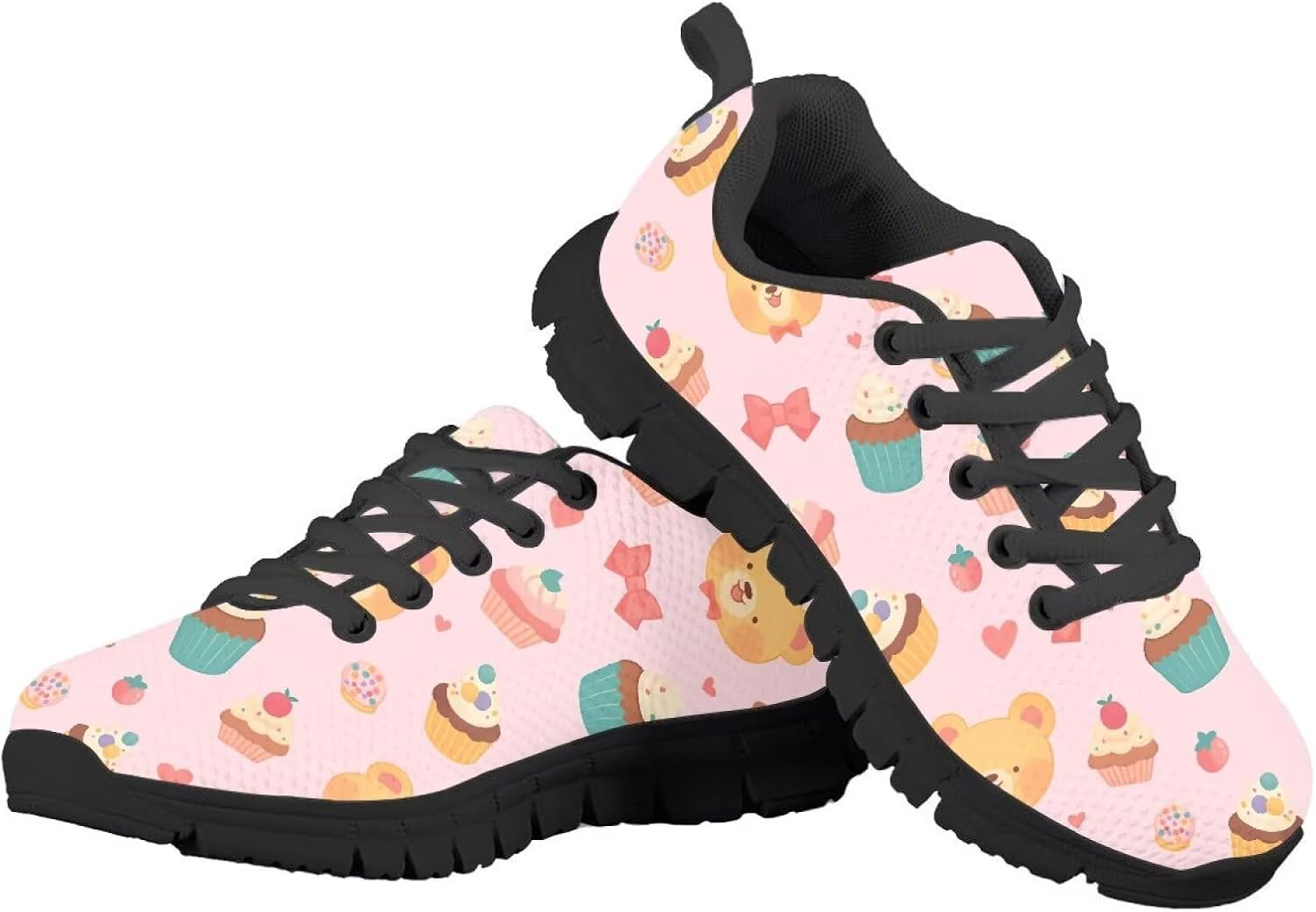 

Детские кроссовки с мультяшным рисунком, нескользящие, для мальчиков и девочек, дышащие, сетчатые, модные спортивные кроссовки для малышей, размеры 11-13/детей постарше, размеры 1-5 Quxjehoe, Dessert Bear