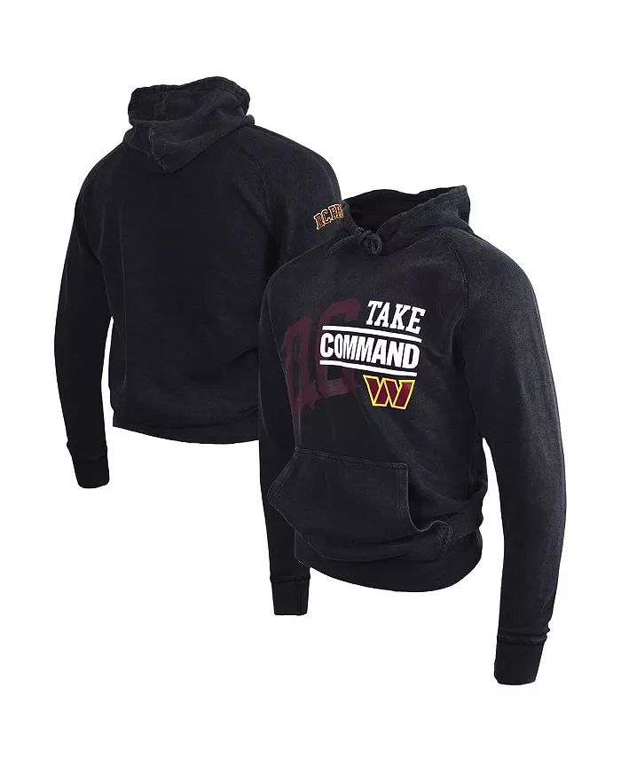 

Мужская и женская черная худи Washington Commanders Take Command с эффектом потертости и минеральной мойки в винтажном стиле DC Proper