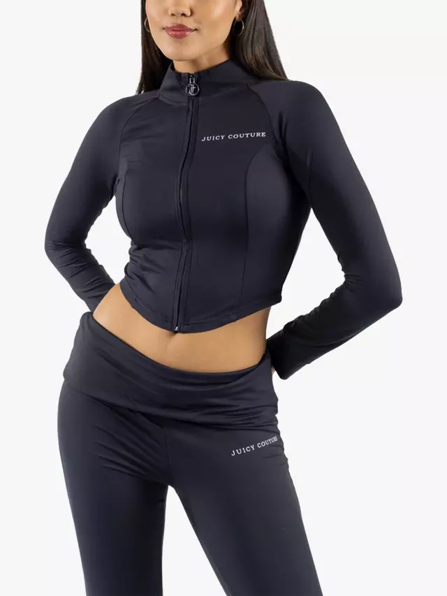 

Топ Juicy Couture Morgan Zip Up Track, черный