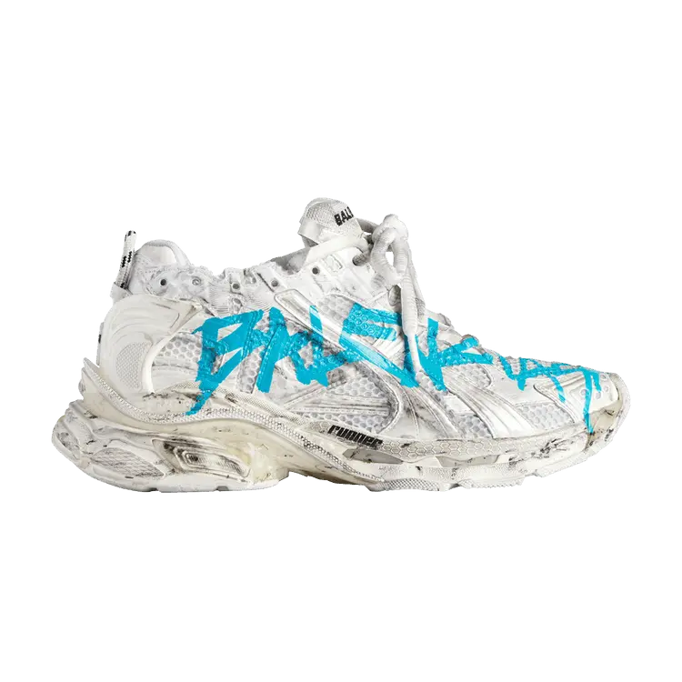 

Кроссовки Balenciaga Runner Sneaker Graffiti - White Blue, белый