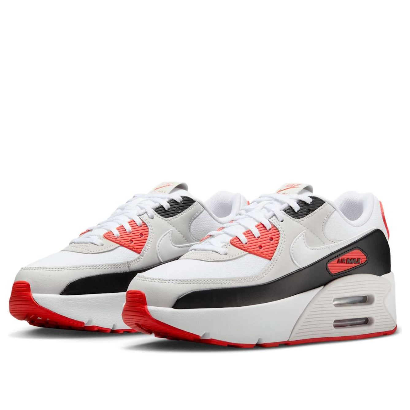 Кроссовки (WMNS) Nike Air Max 90 LV8 'White Black Picante Red' — фото 4