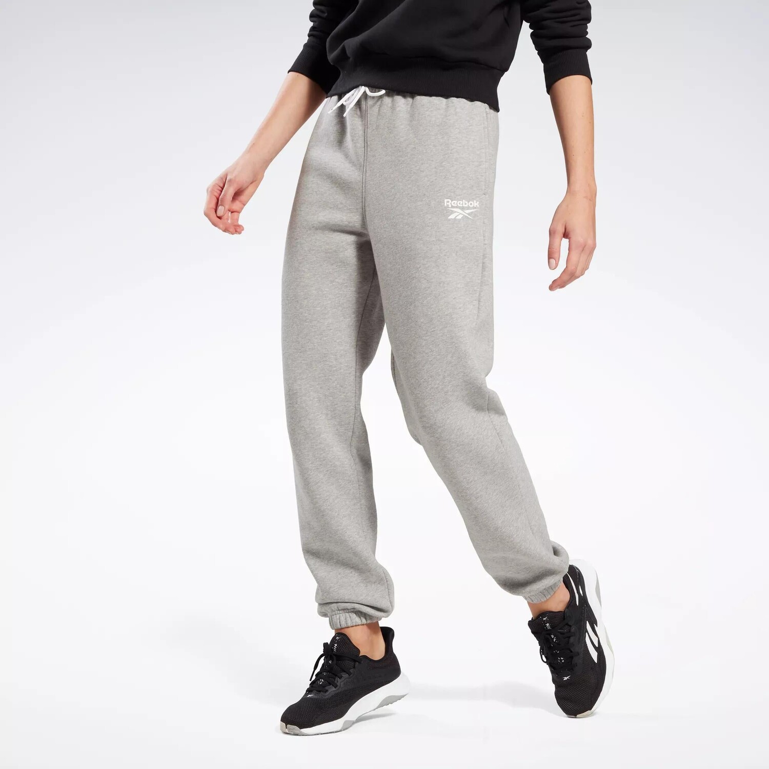 

Флисовые джоггеры Reebok Identity, цвет Medium Grey Heather