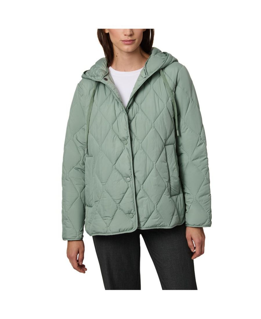 

Женская свободная пуховая куртка с капюшоном Bernardo, Cool sage