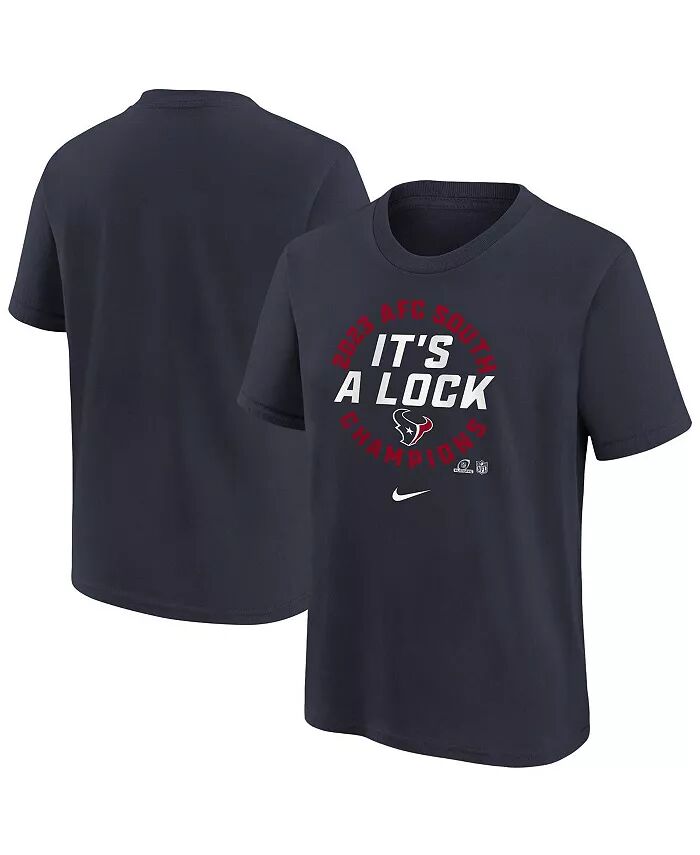 

Футболка Big Boys Navy Houston Texans 2023 AFC South Division Champions Trophy Collection Nike