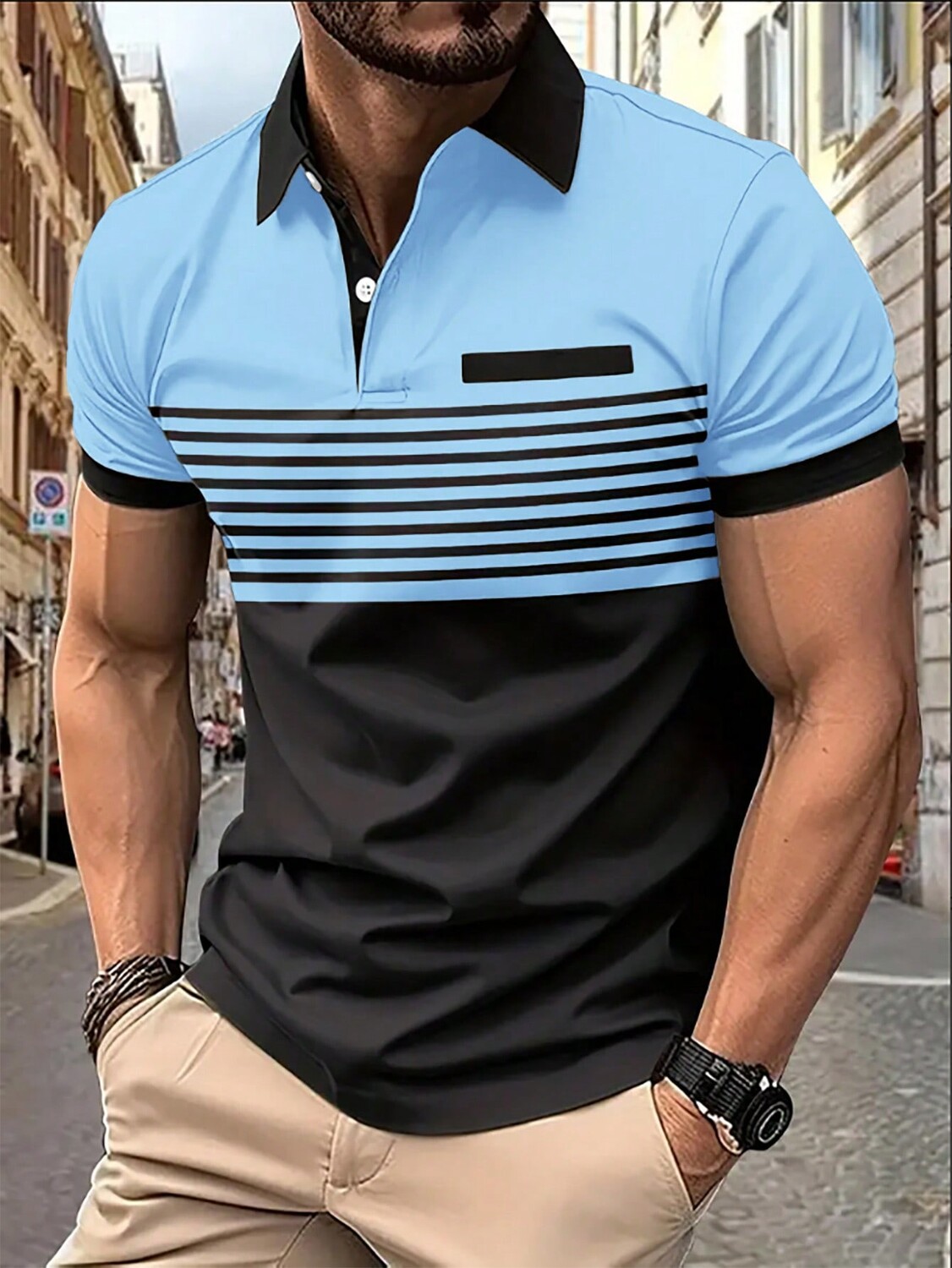 

Рубашка-поло мужская Manfinity Homme, голубой