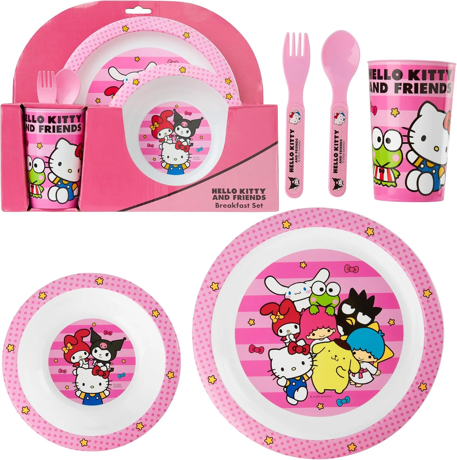 Детский набор посуды Get Trend Hello Kitty Sanrio, 5 предметов, BPA-Free, розовый