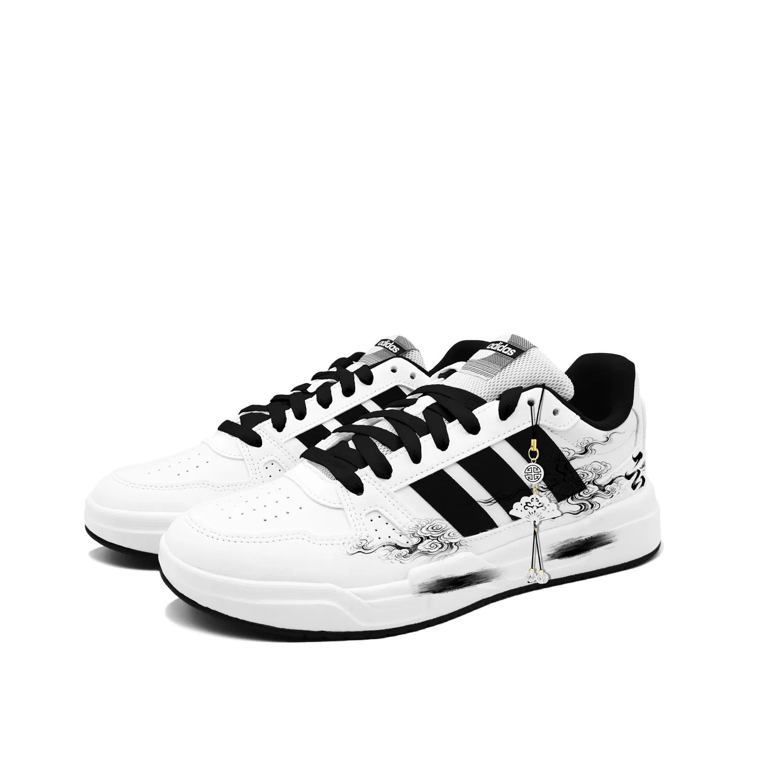 Кроссовки с принтом Adidas LITE BALLER Black White — фото 4