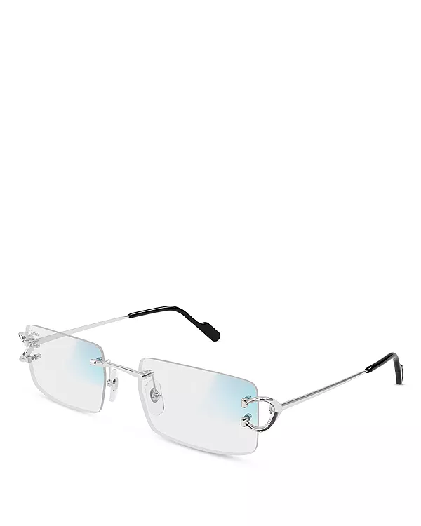 

Прямоугольные фотохромные солнцезащитные очки, 56 мм Cartier, серебряный