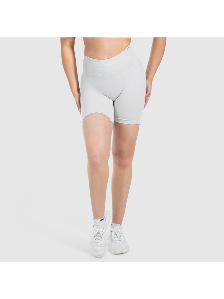 

SMILODOX Короткие леггинсы Arleta Scrunch светло-серого цвета