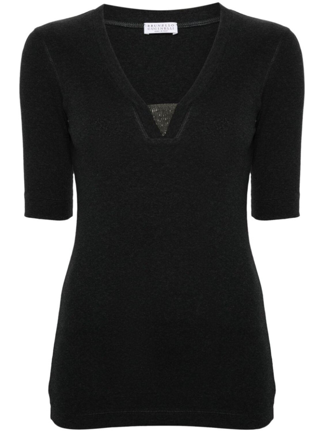 

Brunello Cucinelli футболка с декором Monili, серый
