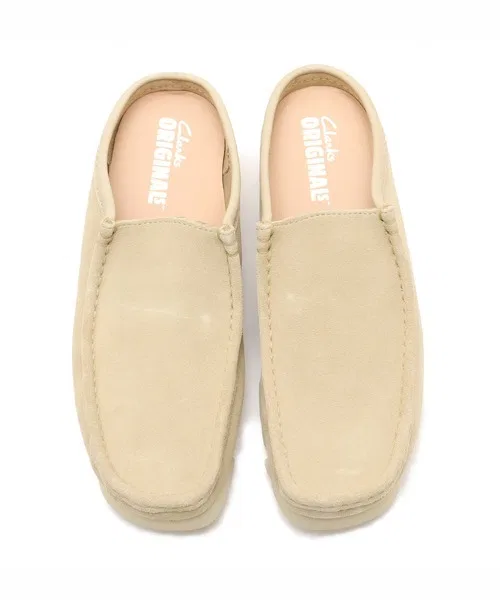 Кеды Clarks Wallabee Slip замша бежевый — фото 2