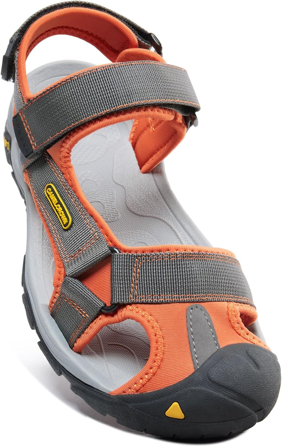 

Мужские водонепроницаемые походные сандалии CAMEL CROWN с закрытым носком, спортивные сандалии для лета, активного отдыха на улице, пляжа, бродов и лодок, оранжевый/серый