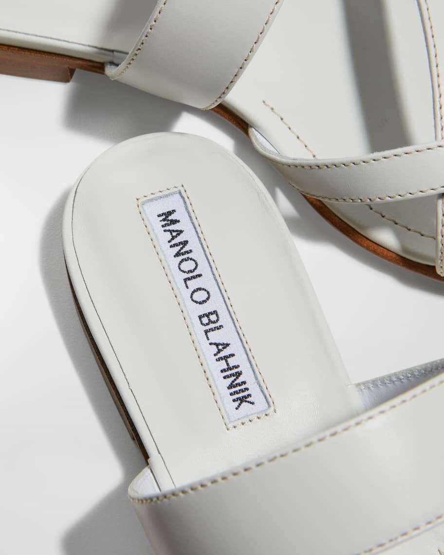 Кожаные сандалии Susa на плоской подошве Manolo Blahnik — фото 4