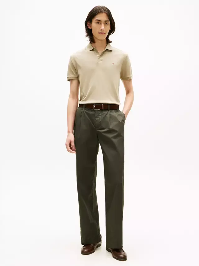 Хлопковая трикотажная рубашка-поло стандартного кроя из хлопка Tommy Hilfiger, Khaki — фото 2