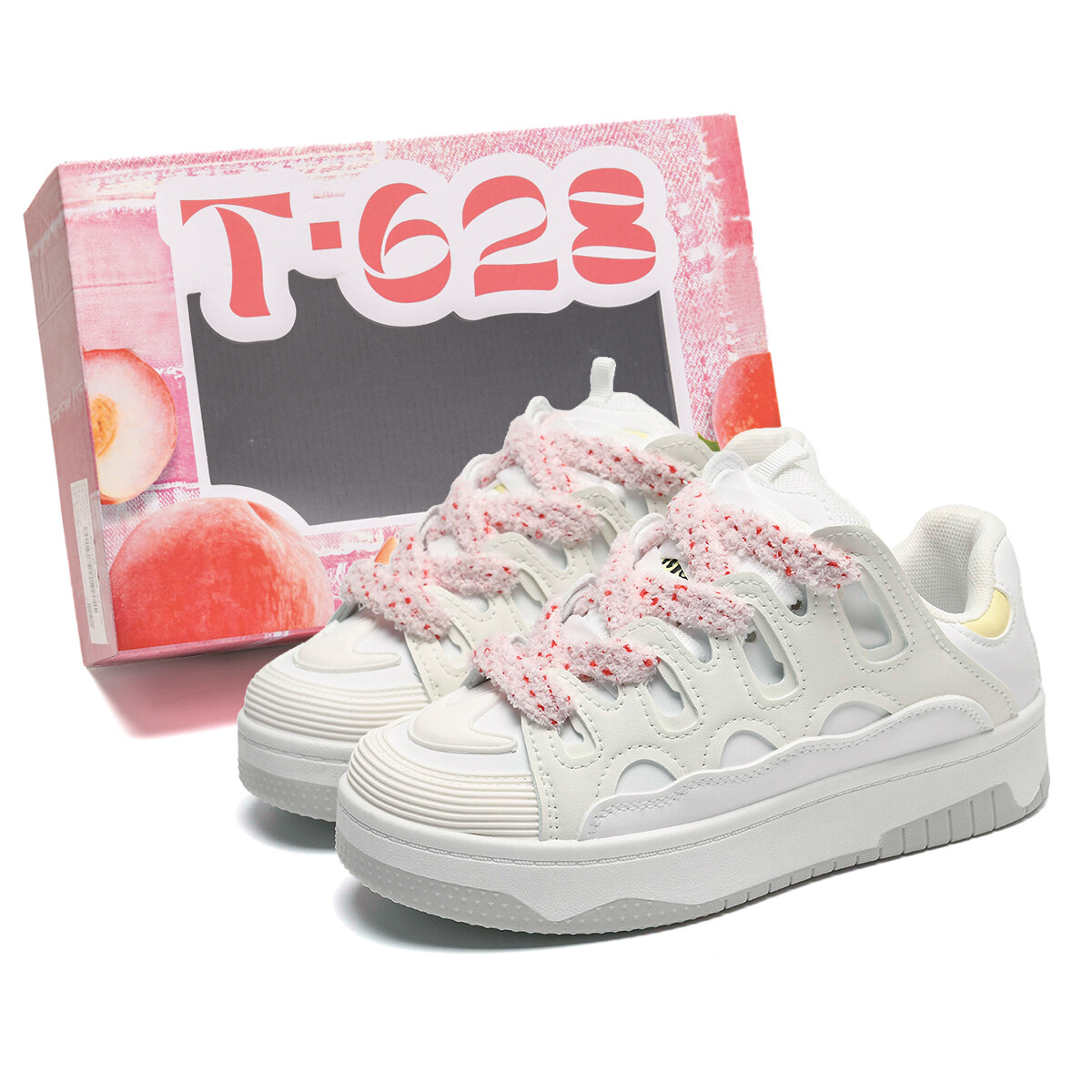 

Кроссовки T628 Skateboarding Shoes Women's Low-top, белый