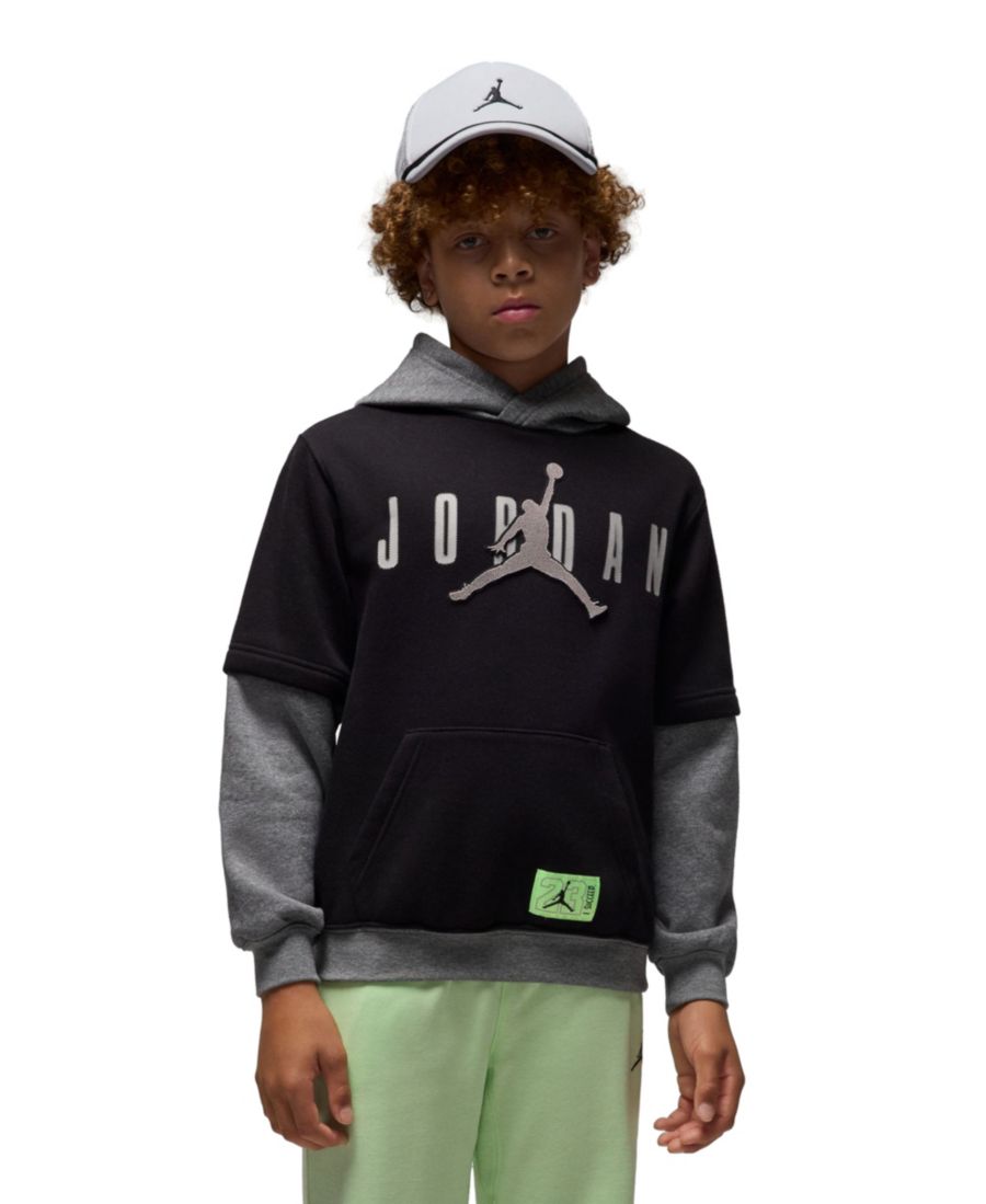 

Детская толстовка с длинными рукавами MJ Future Flight с откидными плечами, размер 8-20 Jordan, Black