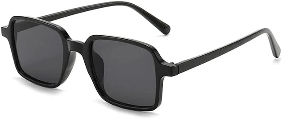 

Солнцезащитные очки в стиле ретро, ​​квадратной формы, с индивидуальностью, для мужчин и женщин, с защитой от УФ-излучения Angelastore, Black Frame Black Gray Flakes