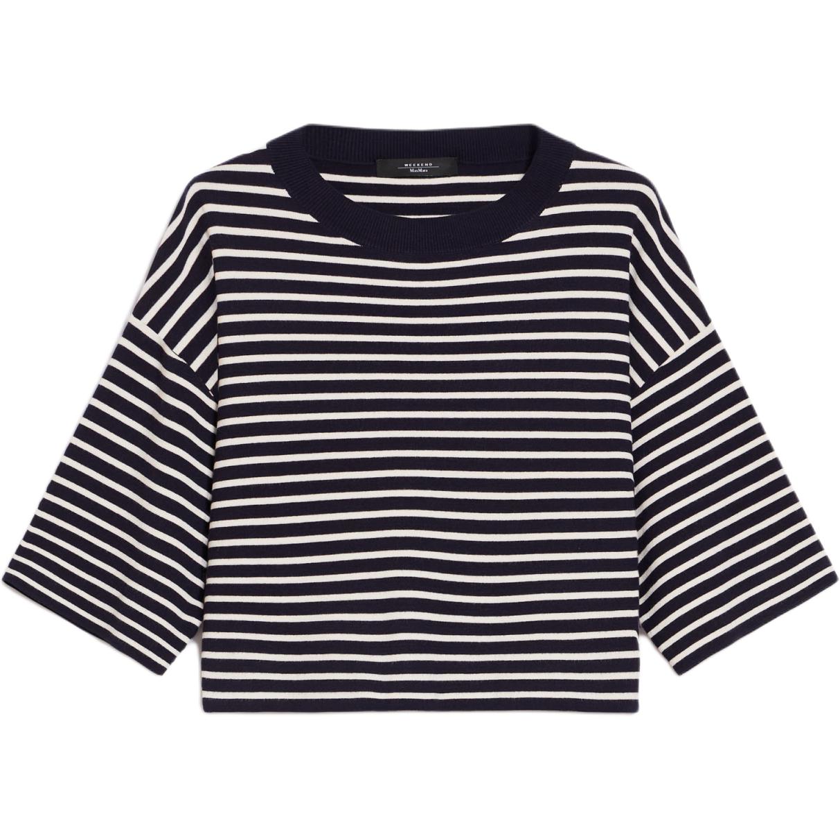 

Полосатая футболка с круглым вырезом WEEKEND MaxMara, морской синий