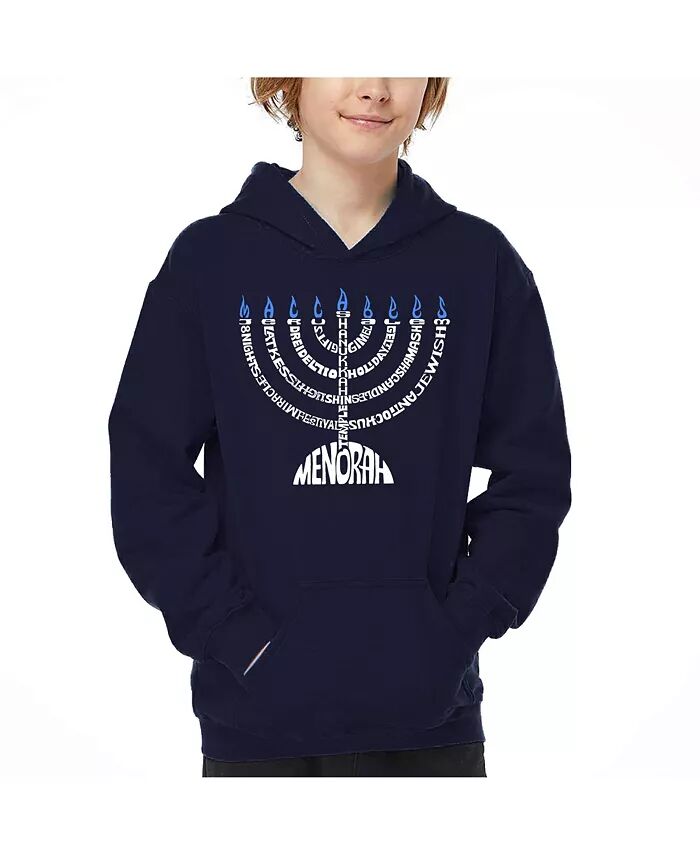 

Толстовка с капюшоном Menorah Word Art для мальчиков LA Pop Art, синий