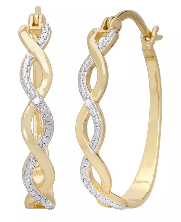 

Серьги-Кольца с бриллиантовым акцентом Macy'S, gold