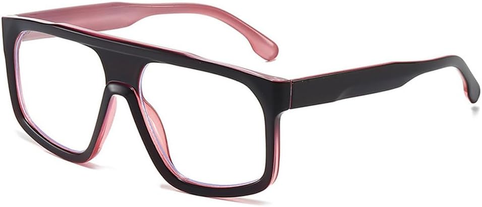 

Классические цельные солнцезащитные очки для мужчин, с плоской верхней частью, для женщин, в большой оправе, черные, с защитой от УФ-излучения UV400 generic, Purplepink