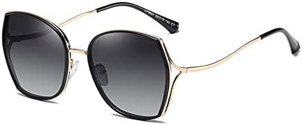 

Женские солнцезащитные очки в геометрическом винтажном стиле с металлической оправой, градиентными линзами и защитой от УФ-излучения UV400, увеличенного размера, поляризованные MTZJH, 2