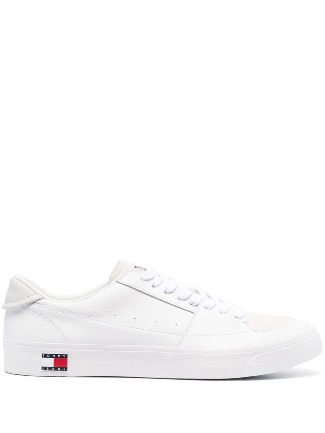 

Tommy Jeans logo-detail low-top leather sneakers, белый