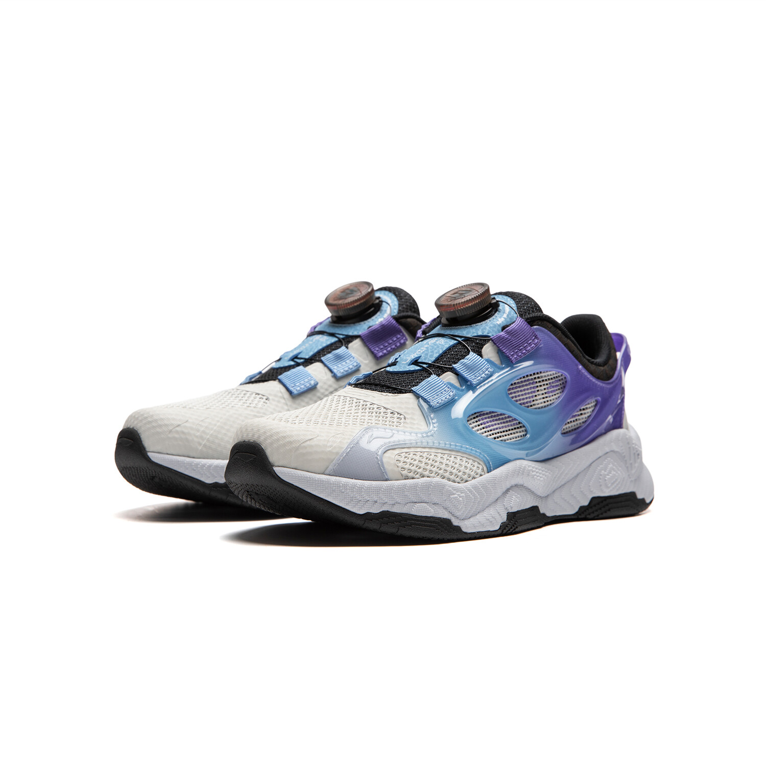 Кроссовки LINING YOUNG Kids Lifestyle Shoes GS Low-top Light Lime/cobalt White/blue/lakers Purple, синий — фото 4