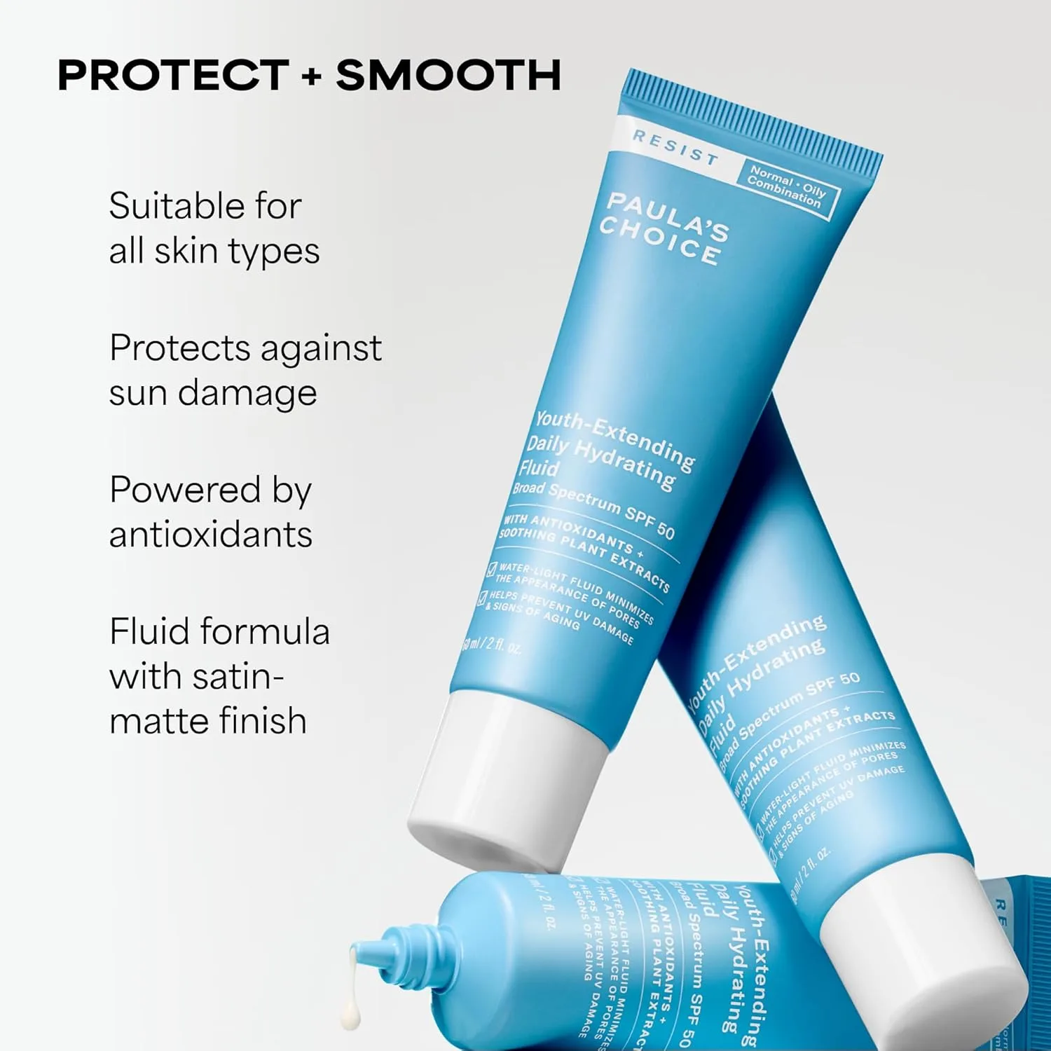 Paula's Choice RESIST Daily Hydrating Fluid Face Moisturizer с SPF 50, солнцезащитный крем для лица для жирной кожи, с ромашкой и витамином E, защита от UVA/UVB, без отдушки 59 мл (1 шт.) — фото 3