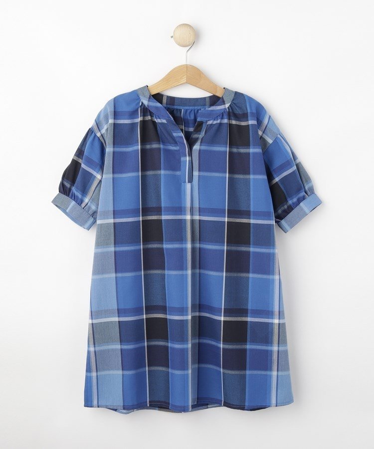 Платье в клетку из марли Dessin, Blue(293)