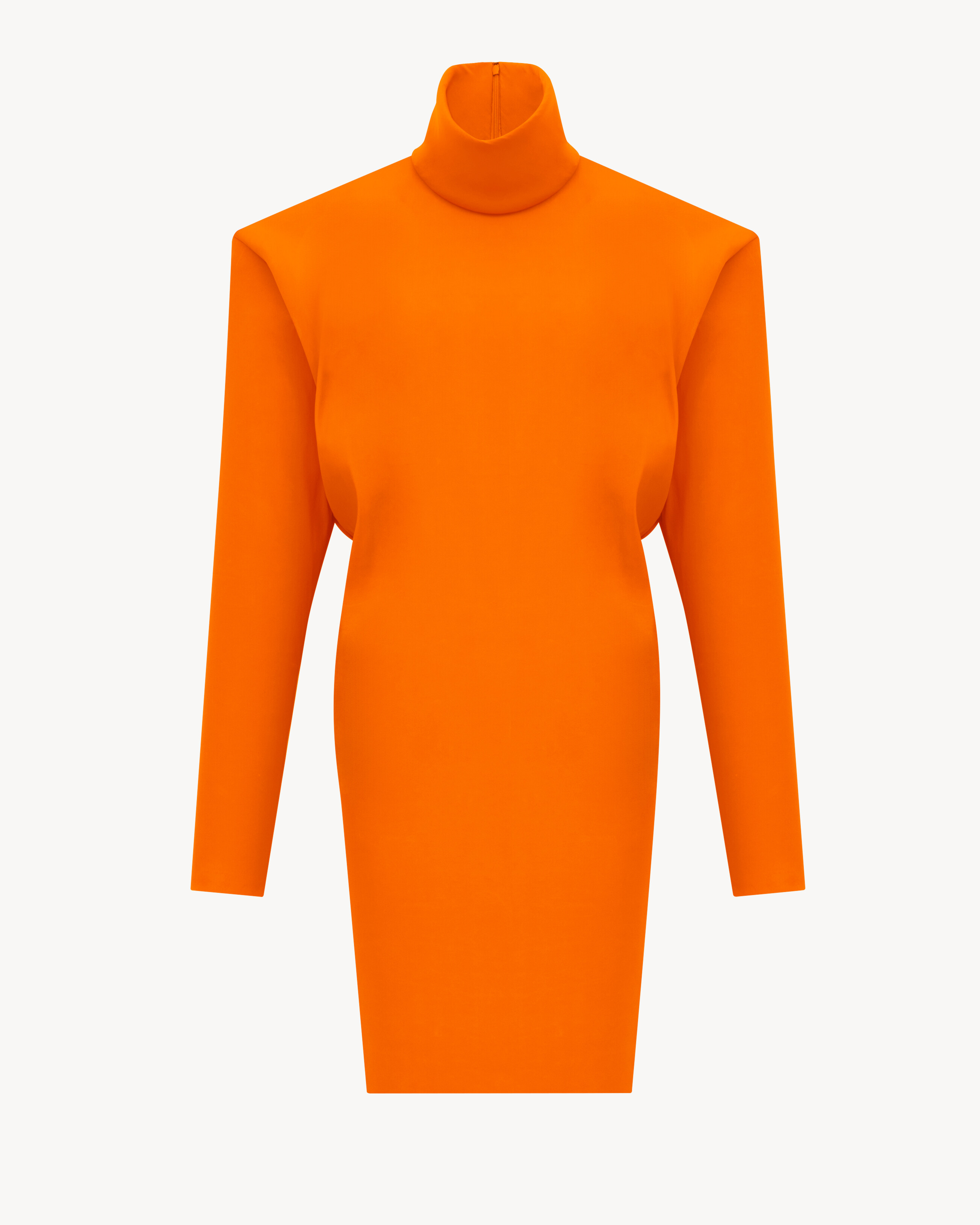 

Прямое платье из эластичного шелка Saint Laurent, оранжевый