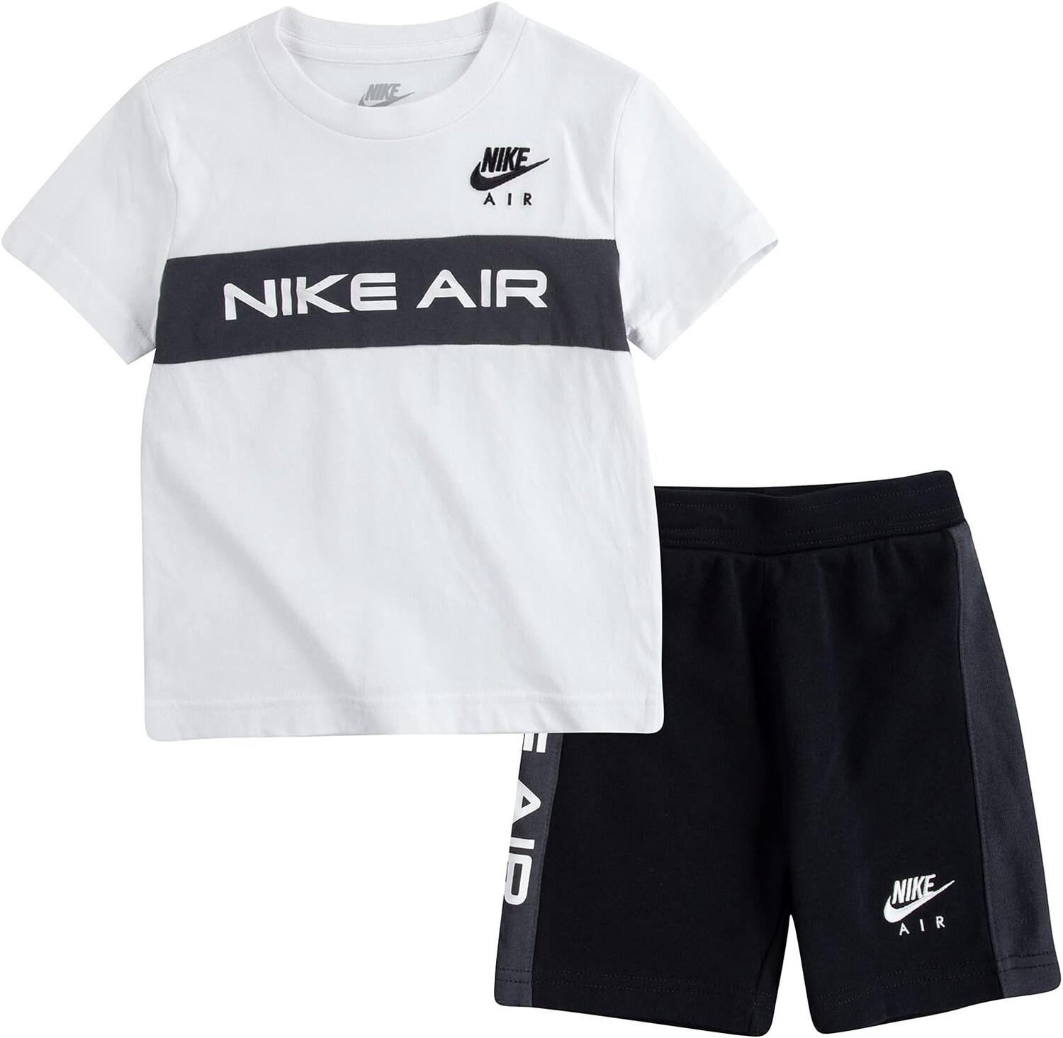 

Детский набор Nike NSW Short Sleeve Air Shorts Set, черный/белый