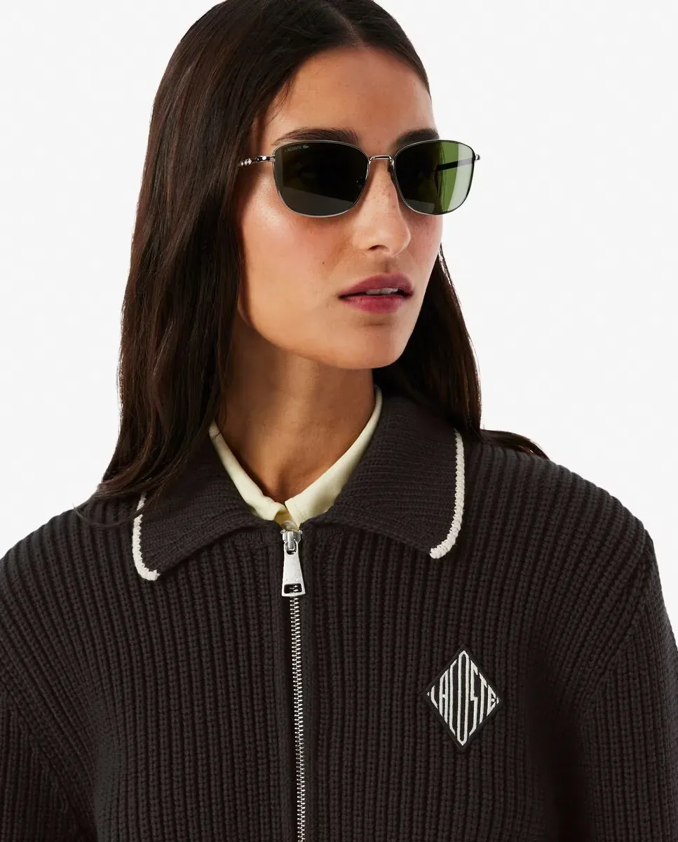 Толстовка Lacoste с контрастным значком, коричневый — фото 4