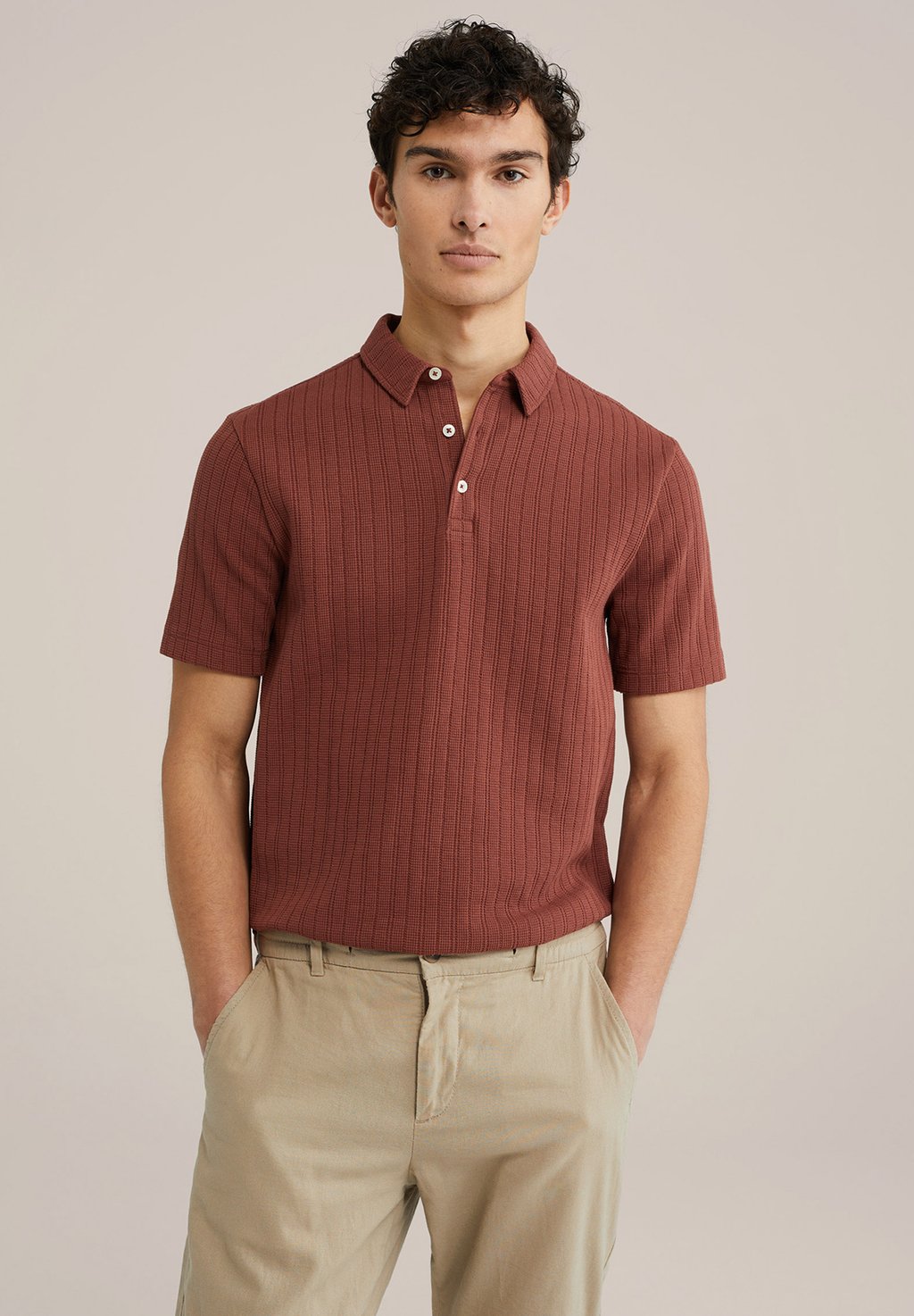 

Рубашка поло WE Fashion, цвет Rust Brown