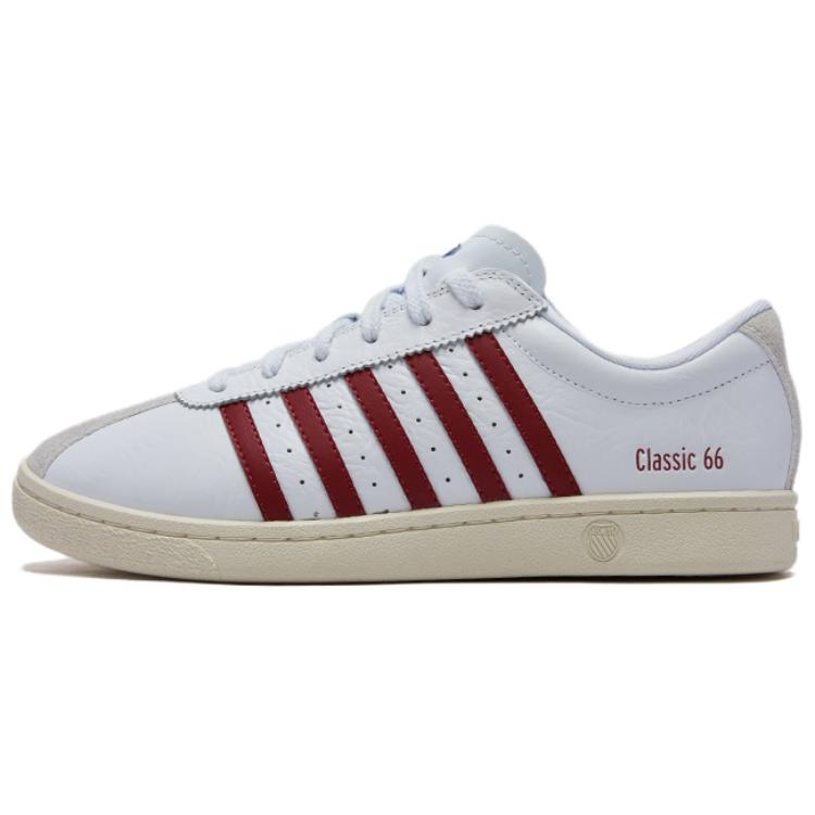 

Kswiss classic 66 устойчивые к истиранию дышащие поддерживающие низкие скейтерские кроссовки unisex K·SWISS, "белый красный Legend" Men's