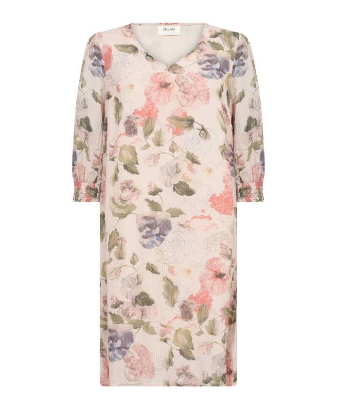 

Платье с цветочным принтом и V-образным вырезом Cream, мультиколор