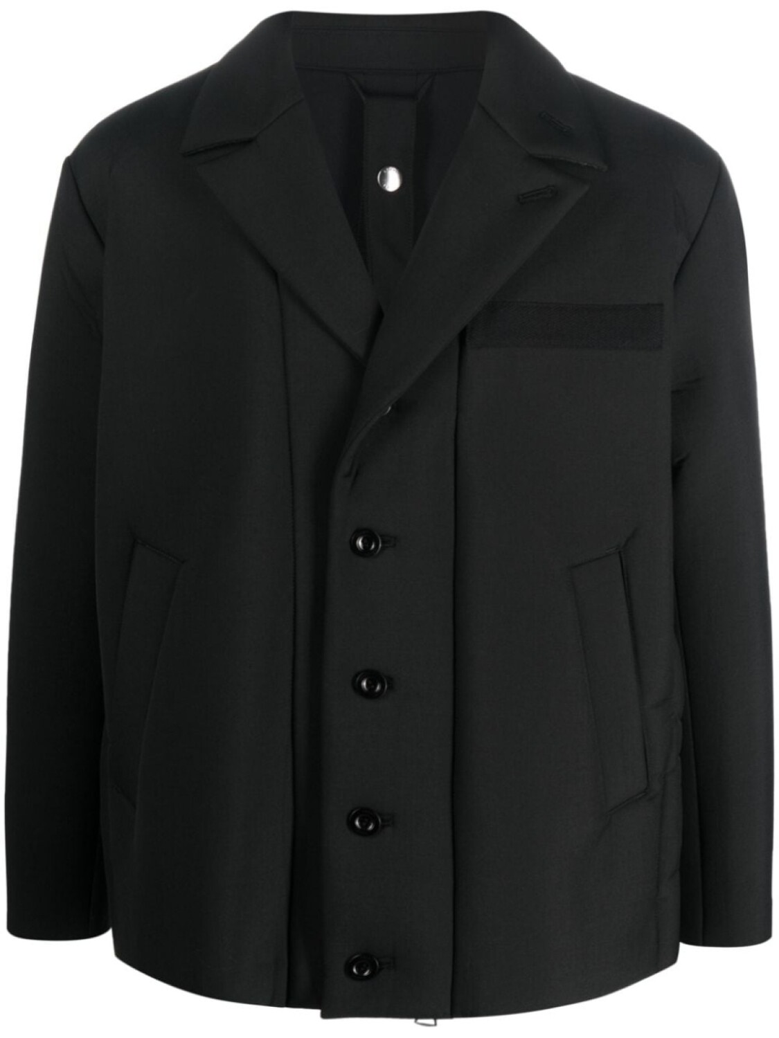 

sacai однобортный пуховик, черный