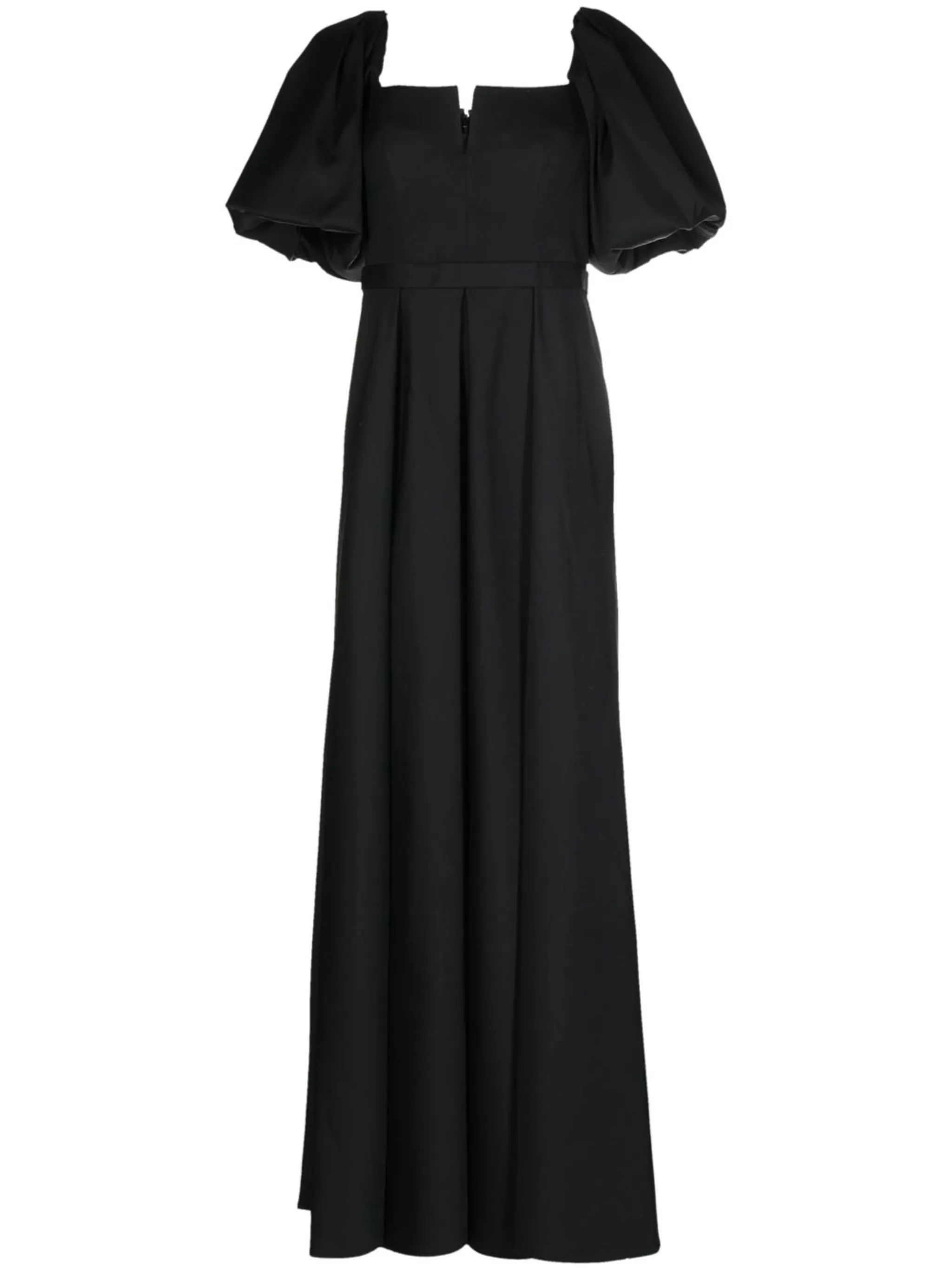 

Платье с пышными рукавами в складку Alberta Ferretti, черный