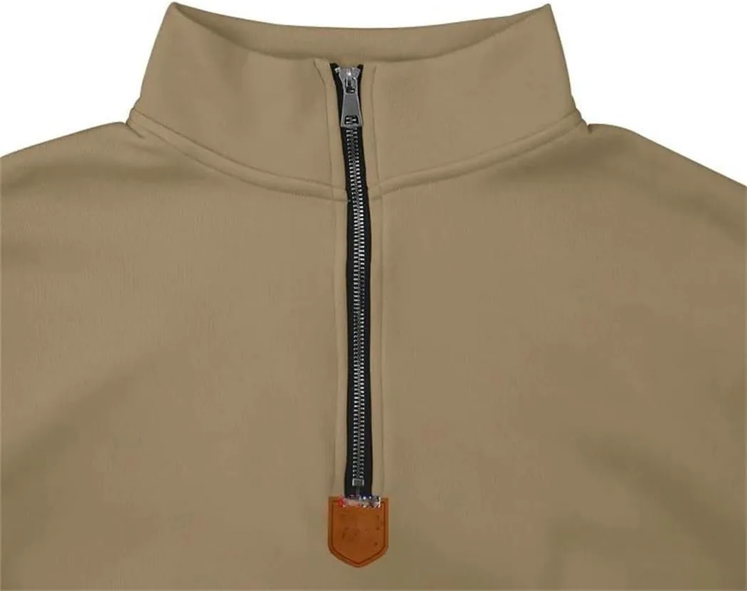 Мужской флисовый пуловер Slim Fit с полумолнией и стойкой — фото 2